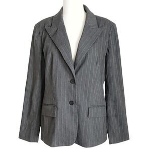 Michael Kors‎ Heather Gray & White Striped Blazer Suit Jacket- Size 14